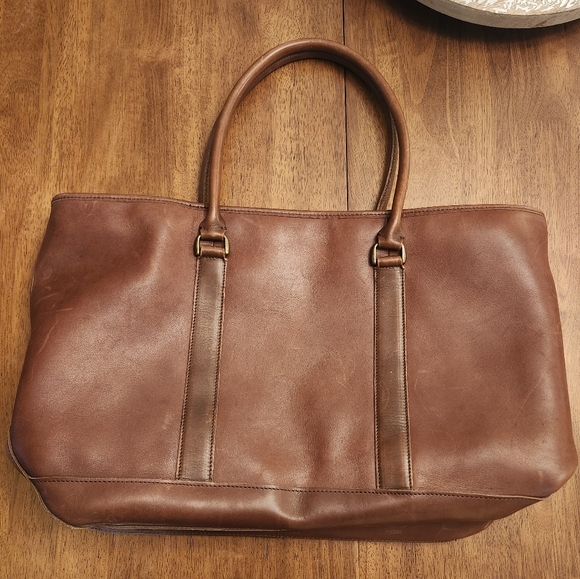L.L. Bean Handbags - L.L.Bean Genuine Leather Tote Bag
